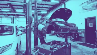 Automotive technician at work